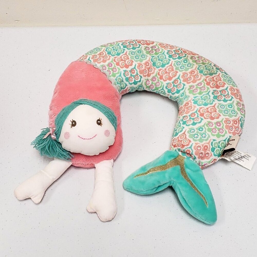 Maison Chic Mermaid Child Travel Neck Pillow Pink Blue Plush
